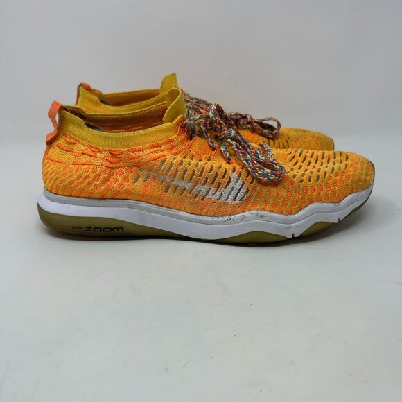 Nike Zoom Air Flyknit Streak 6 Men’s Size 9.5 Running Shoes Yellow Orange 902156 - Picture 3 of 10